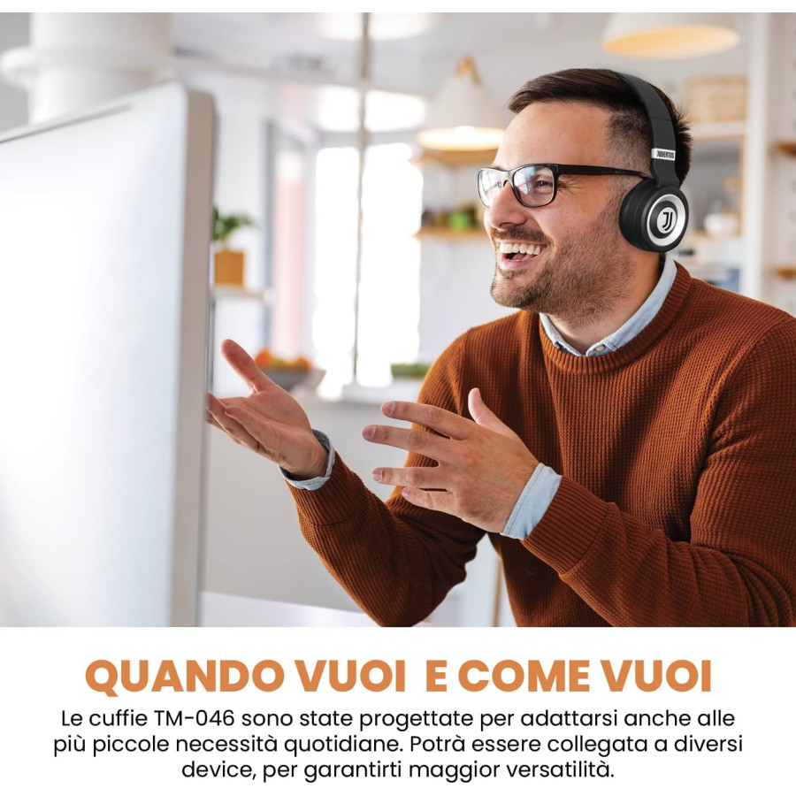 Cuffie Wireless Juventus | Over-Ear Bluetooth | Microfono | Pieghevoli | Stereo HiFi - Foto 9