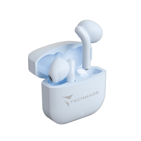 TECHMADE AURICOLARI SENZA FILO CON BOX DI RICARICA TM-XM201-BL