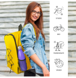 TECHMADE ZAINO SPORT STYLE (29x15x43 CM) GIALLO